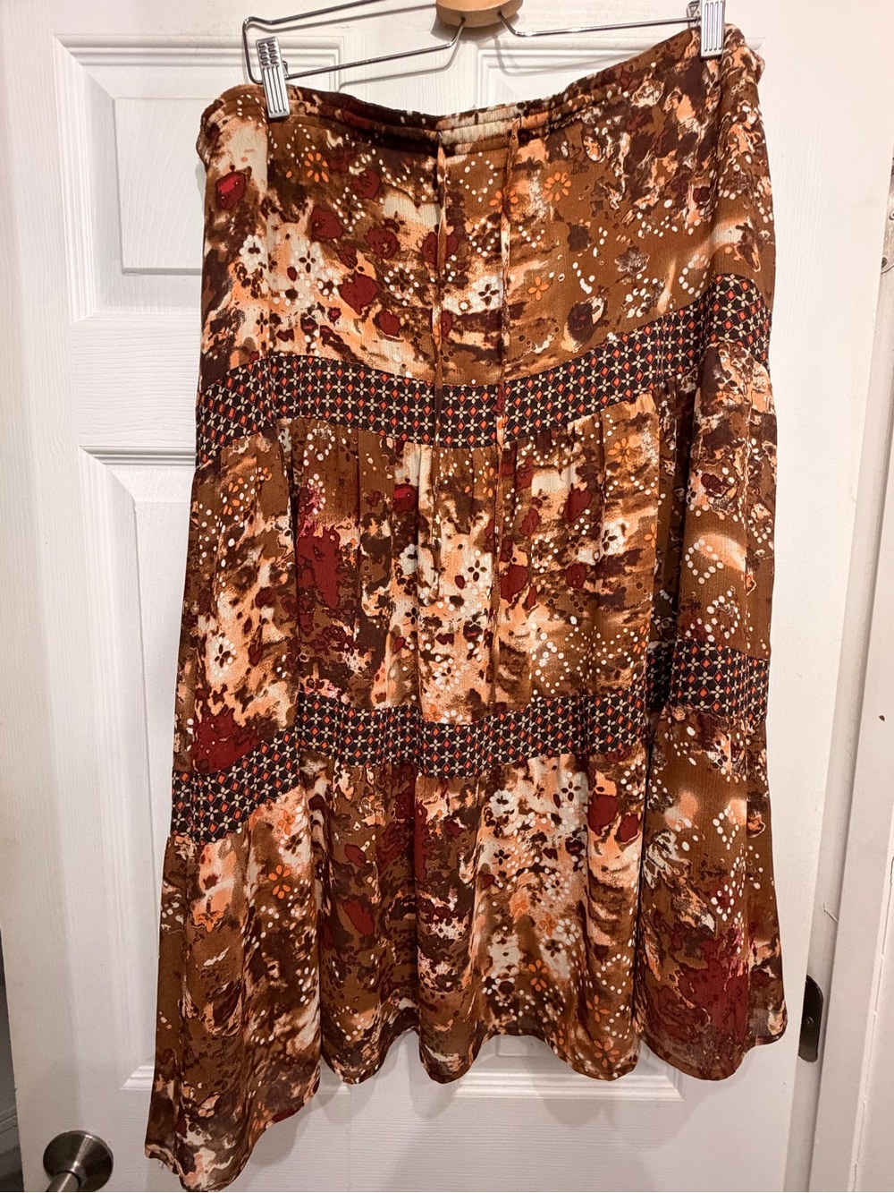Sag Harbor plus size Brown Tiered Flowy Boho Prairie Fairy Cottagecore Gypsy 90s